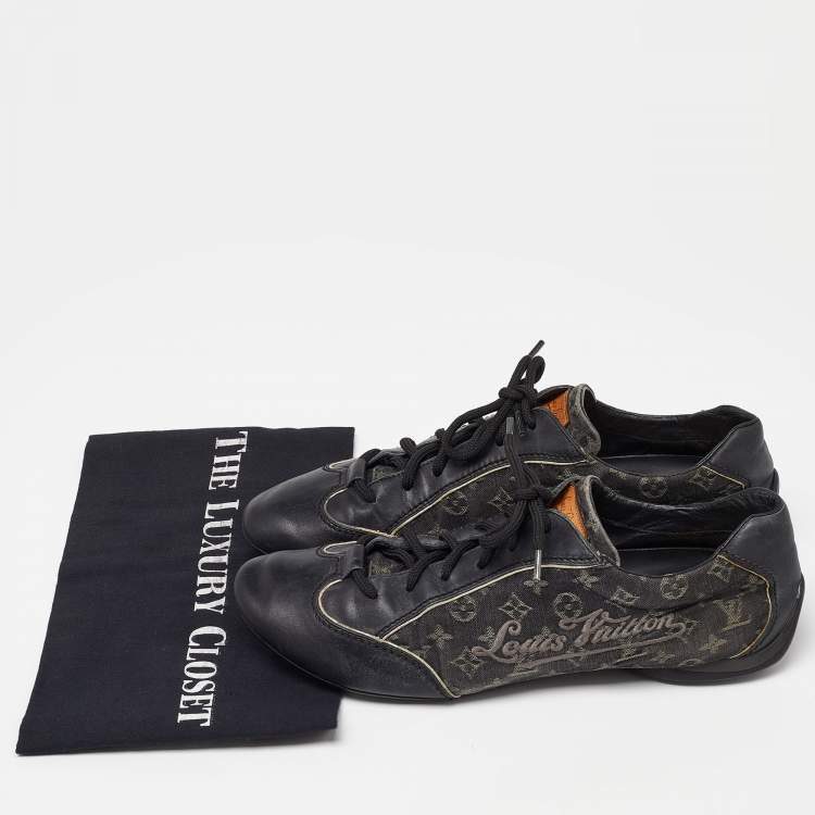 Pre Owned Louis Vuitton Monogram Canvas and Leather Low Top Sneakers Size 40