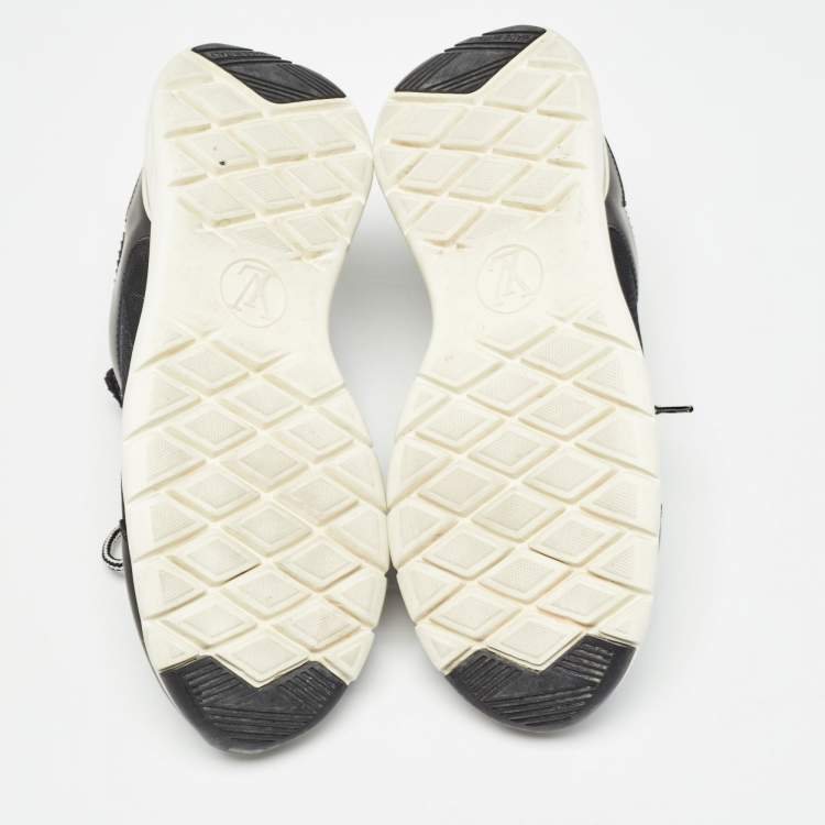 Pre Owned Louis Vuitton Black Monogram Mesh and Leather Aftergame Low Top Sneakers Size 36.5