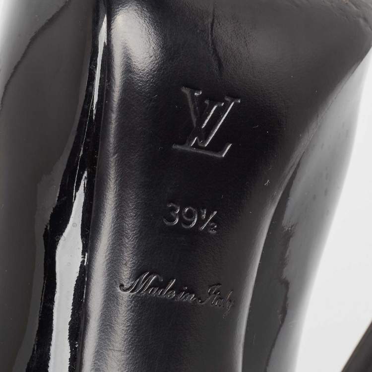 Pre Owned Louis Vuitton Black Patent Lock It Pumps Size 39.5