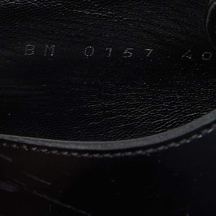 Pre Owned Louis Vuitton Black Leather Buckle Detail Platform Derby Size 40
