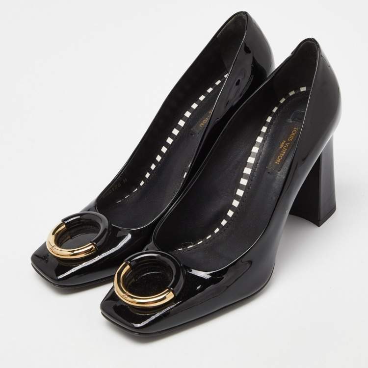 Pre Owned Louis Vuitton Black Patent and Leather Madeleine Pumps Size 39