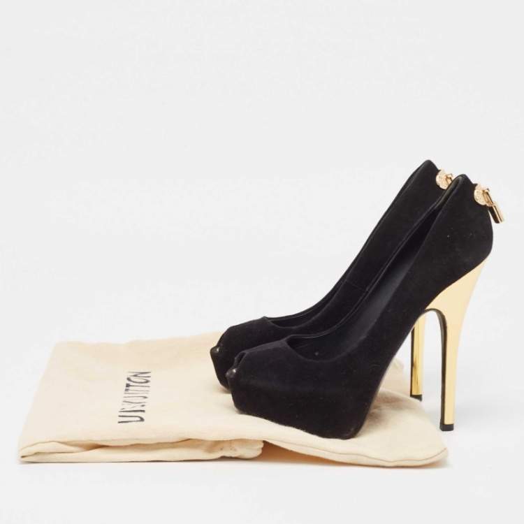 Pre Owned Louis Vuitton Black Suede Oh Really! Pumps Size 36