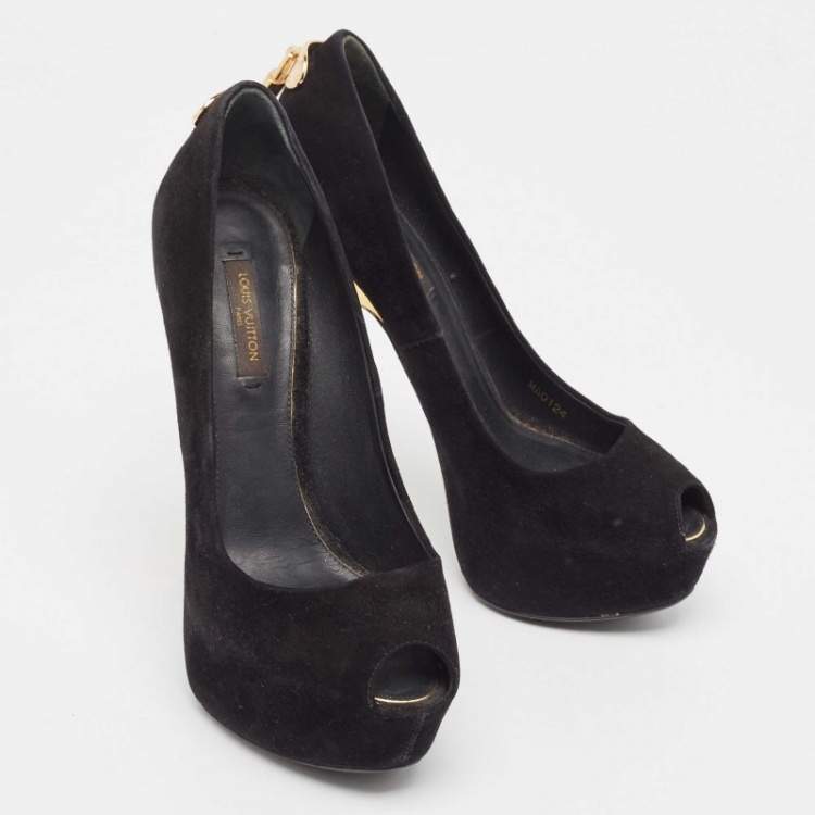 Pre Owned Louis Vuitton Black Suede Oh Really! Pumps Size 36