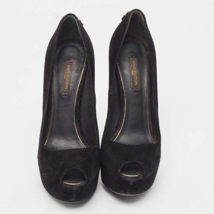 Pre Owned Louis Vuitton Black Suede Oh Really! Pumps Size 36
