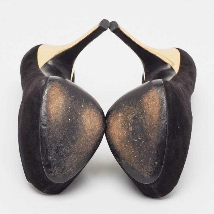 Pre Owned Louis Vuitton Black Suede Oh Really! Pumps Size 36