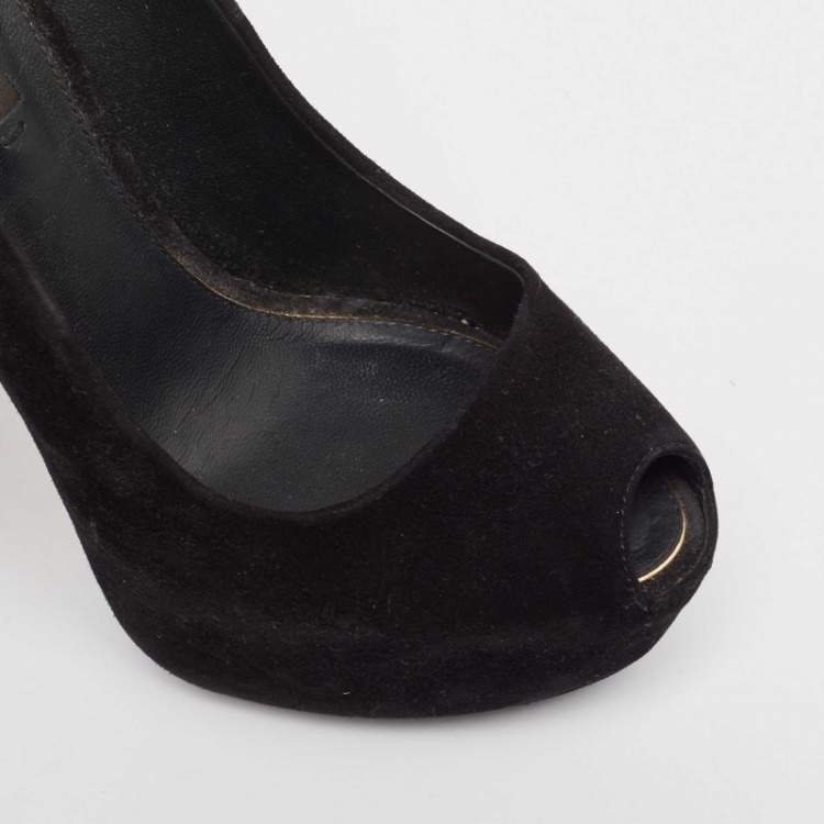 Pre Owned Louis Vuitton Black Suede Oh Really! Pumps Size 36