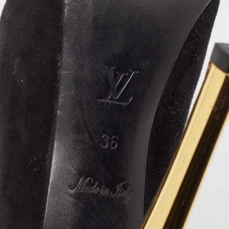 Pre Owned Louis Vuitton Black Suede Oh Really! Pumps Size 36
