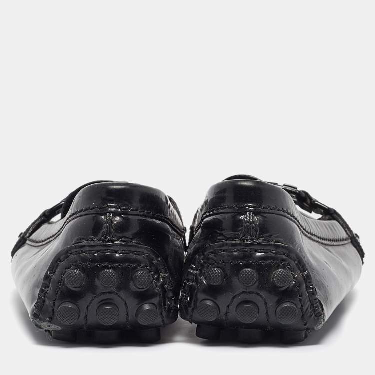 Pre Owned Louis Vuitton Black Patent  Oxford Loafers Size 36.5