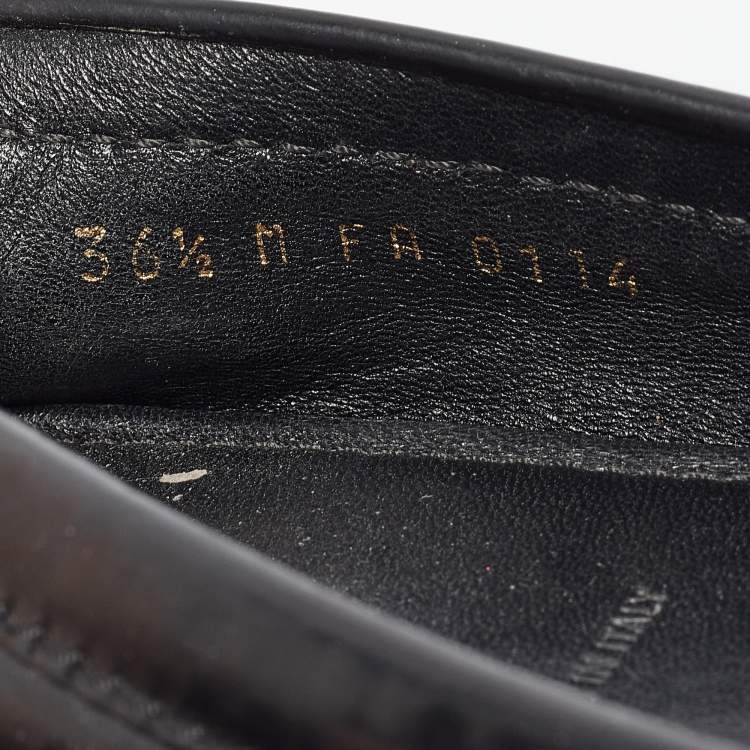 Pre Owned Louis Vuitton Black Patent  Oxford Loafers Size 36.5
