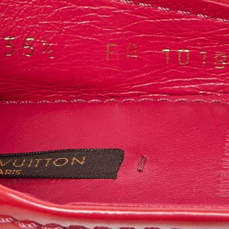 Pre Owned Louis Vuitton Pink Patent Leather Ballet Flats Size 35.5