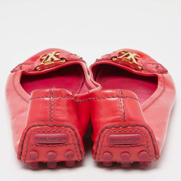 Pre Owned Louis Vuitton Pink Patent Leather Ballet Flats Size 35.5