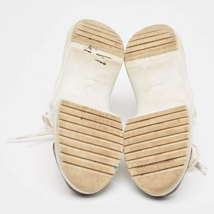 Pre Owned Louis Vuitton White Monogram Canvas and Mesh Archlight Lace Up Sneakers Size 38.5