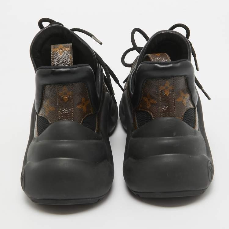 Pre Owned Louis Vuitton Brown/Black Monogram Coated Canvas Archlight Low Top Sneakers 38