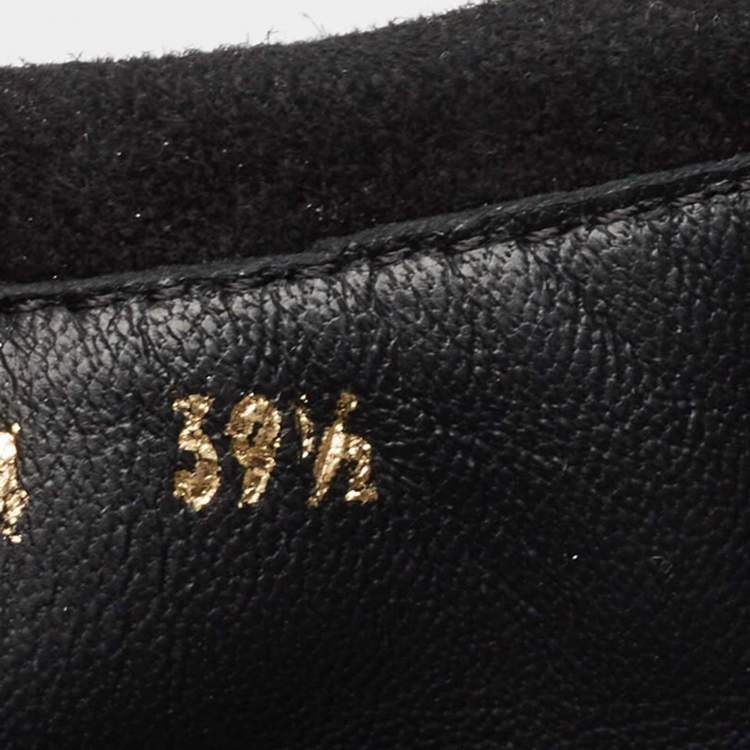 Pre Owned Louis Vuitton Black Suede Bow Scrunch Ballet Flats Size 39.5