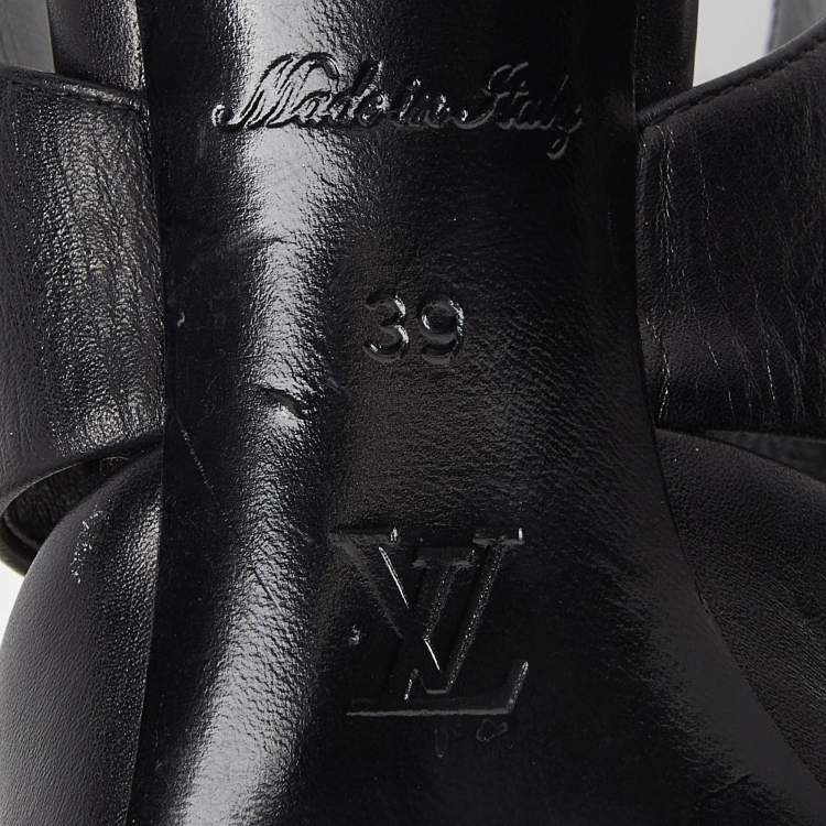 Pre Owned Louis Vuitton Black Leather Slingback Pumps Size 39