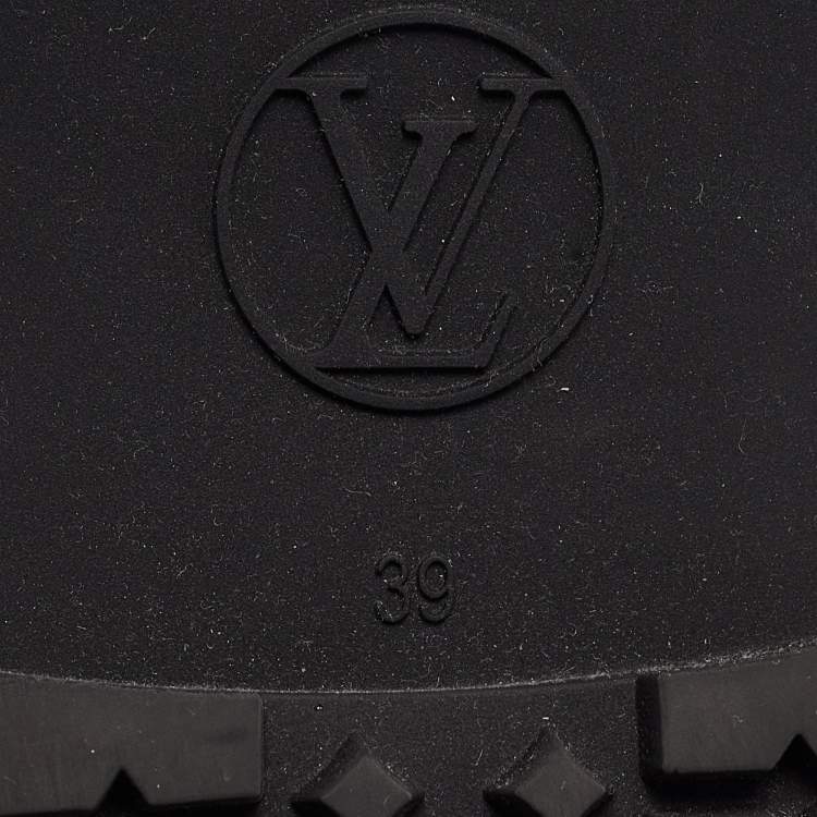 Pre Owned Louis Vuitton Black Monogram Rubber Mid Calf Boots Size 39