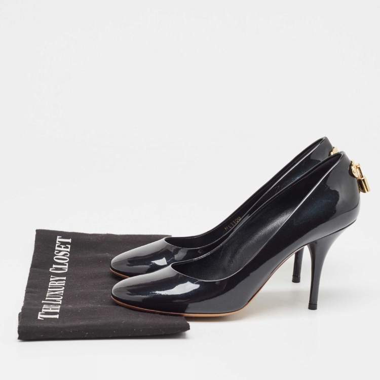Pre Owned Louis Vuitton Navy Blue Patent Leather Oh Really! Pumps Size 38.5