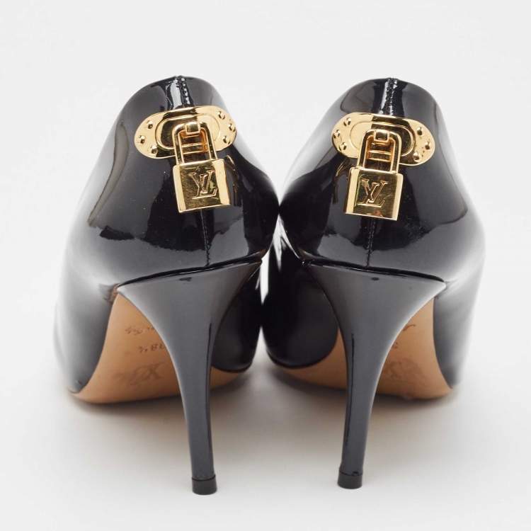 Pre Owned Louis Vuitton Navy Blue Patent Leather Oh Really! Pumps Size 38.5