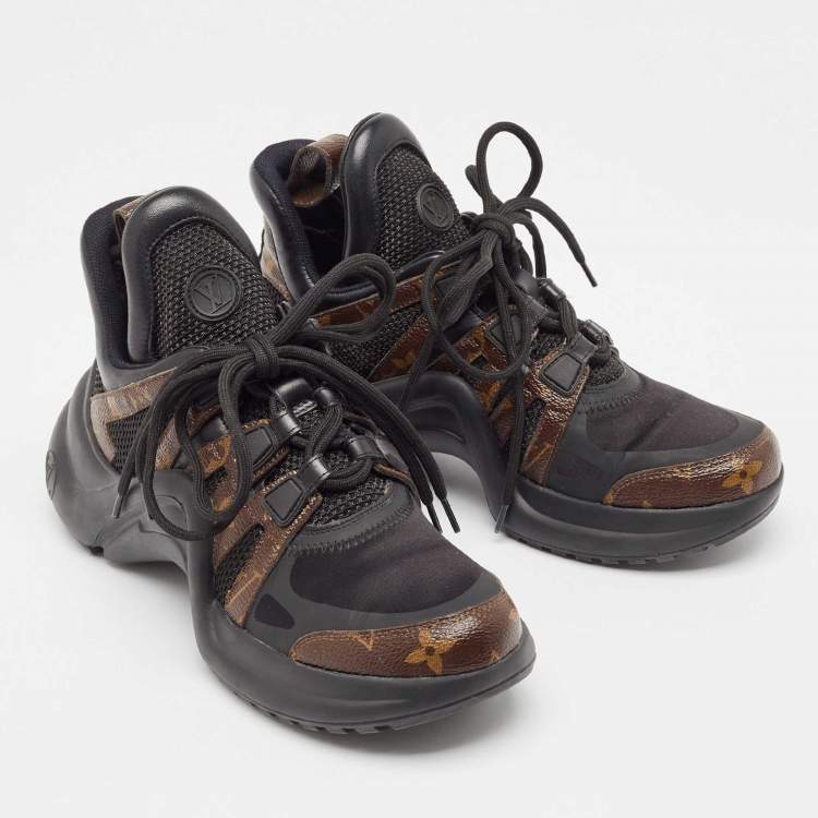 Pre Owned Louis Vuitton Monogram Canvas and Mesh Archlight Sneakers 37