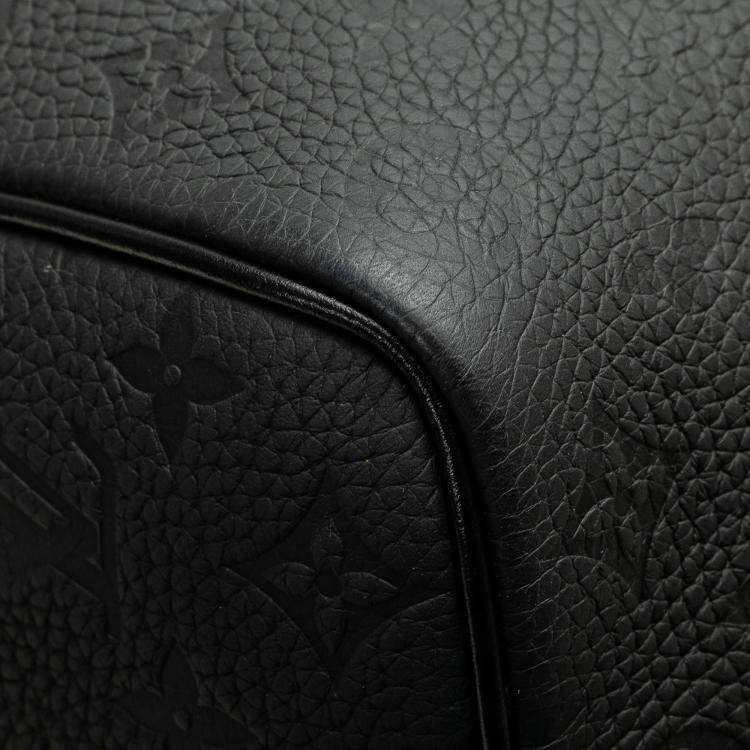 Pre Owned Louis Vuitton Black Monogram Taurillon Keepall Bandouliere 50