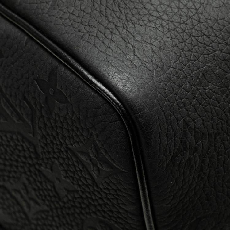 Pre Owned Louis Vuitton Black Monogram Taurillon Keepall Bandouliere 50