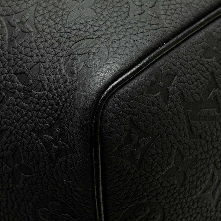 Pre Owned Louis Vuitton Black Monogram Taurillon Keepall Bandouliere 50