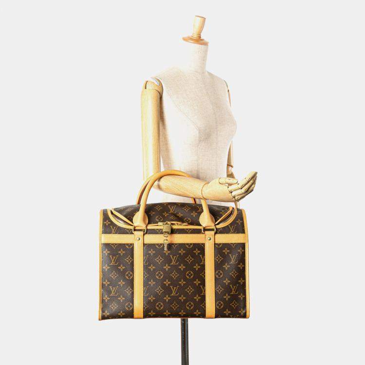 Pre Owned Louis Vuitton Brown Monogram Sac Chien Pet Carrier 40