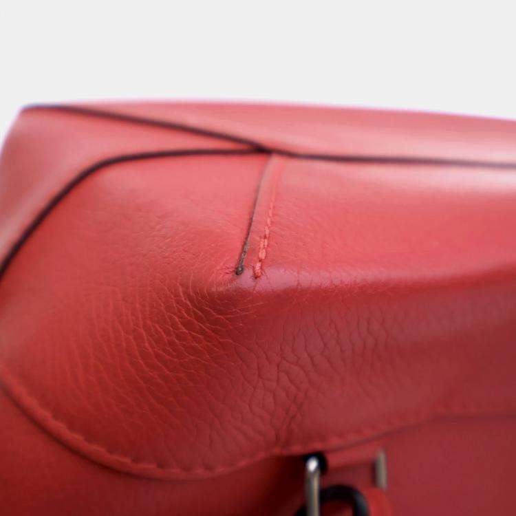 Pre Owned Louis Vuitton Red Calfskin Lockme Backpack
