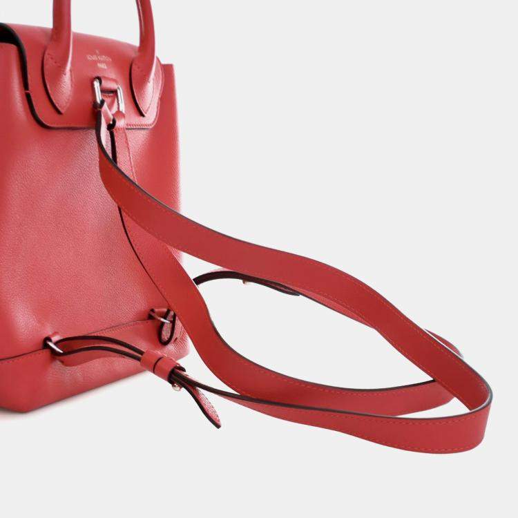 Pre Owned Louis Vuitton Red Calfskin Lockme Backpack