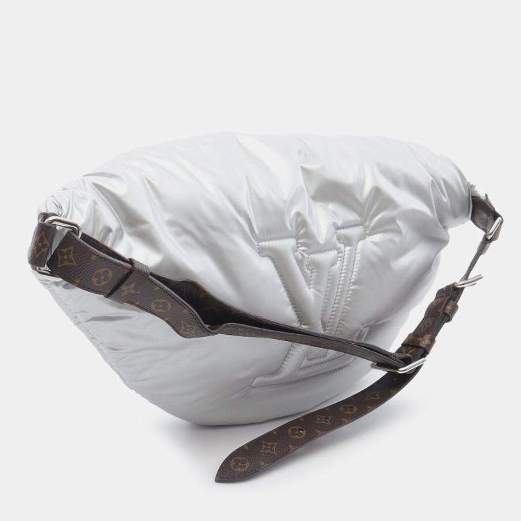 Pre Owned Louis Vuitton Silver Nylon/PVC LV Pillow Maxi Bumbag