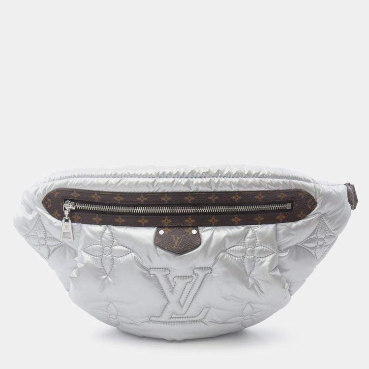 Pre Owned Louis Vuitton Silver Nylon/PVC LV Pillow Maxi Bumbag