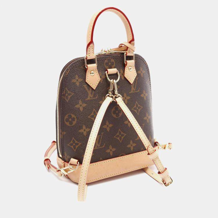 Pre Owned Louis Vuitton Brown Monogram Alma Backpack