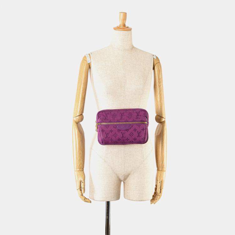 Pre Owned Louis Vuitton Purple Monogram Denim Outdoor Bumbag