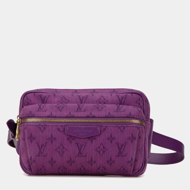 Pre Owned Louis Vuitton Purple Monogram Denim Outdoor Bumbag