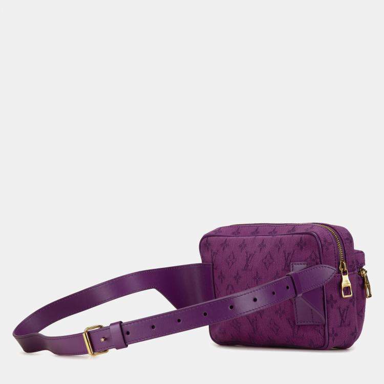 Pre Owned Louis Vuitton Purple Monogram Denim Outdoor Bumbag