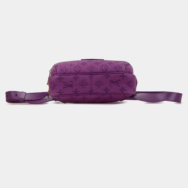 Pre Owned Louis Vuitton Purple Monogram Denim Outdoor Bumbag