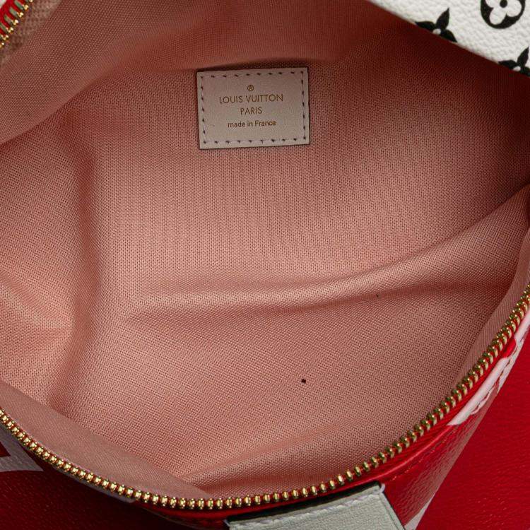 Pre Owned Louis Vuitton Red Monogram Giant Bumbag