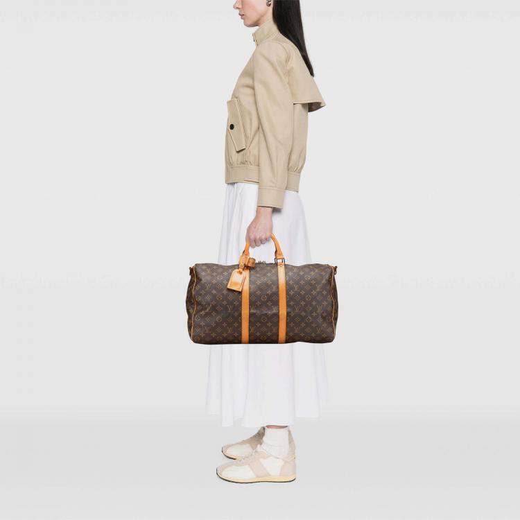 Pre Owned Louis Vuitton Monogram Keepall Bandouliere 50