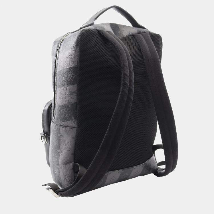 Pre Owned Louis Vuitton Grey Nigo Monogram Eclipse Stripes Heart Modular Utilitary Backpack