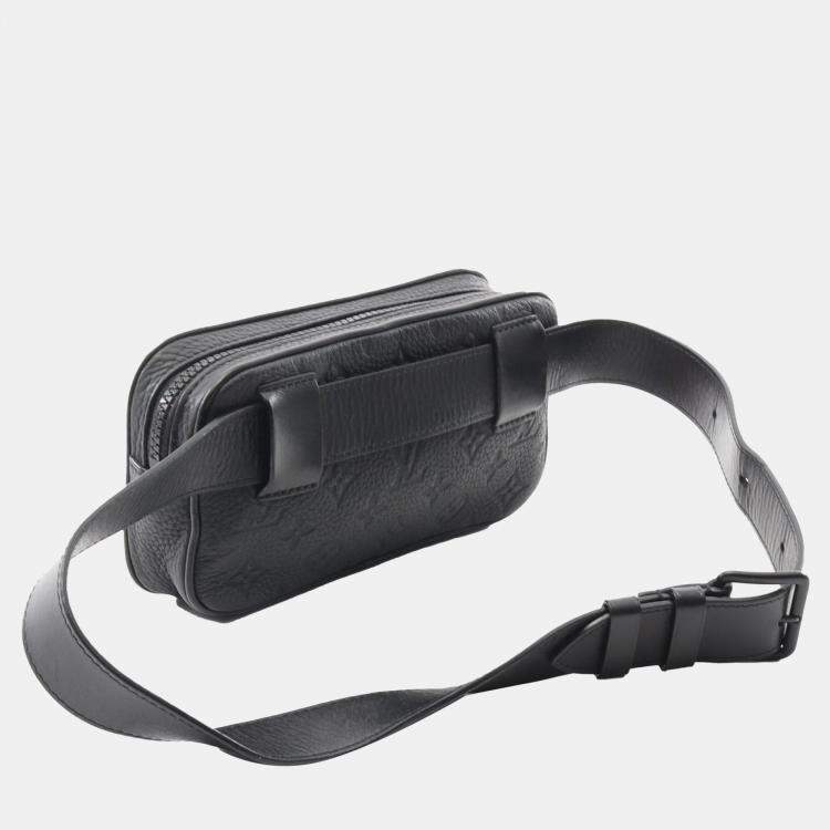 Pre Owned Louis Vuitton Black Monogram Taurillon Uniformes Solar Ray Soft Pochette Volga Belt Bag