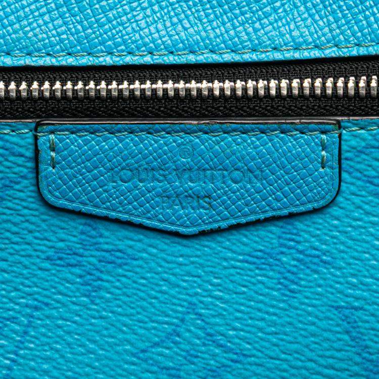 Pre Owned Louis Vuitton Blue Monogram Taigarama Outdoor Bumbag