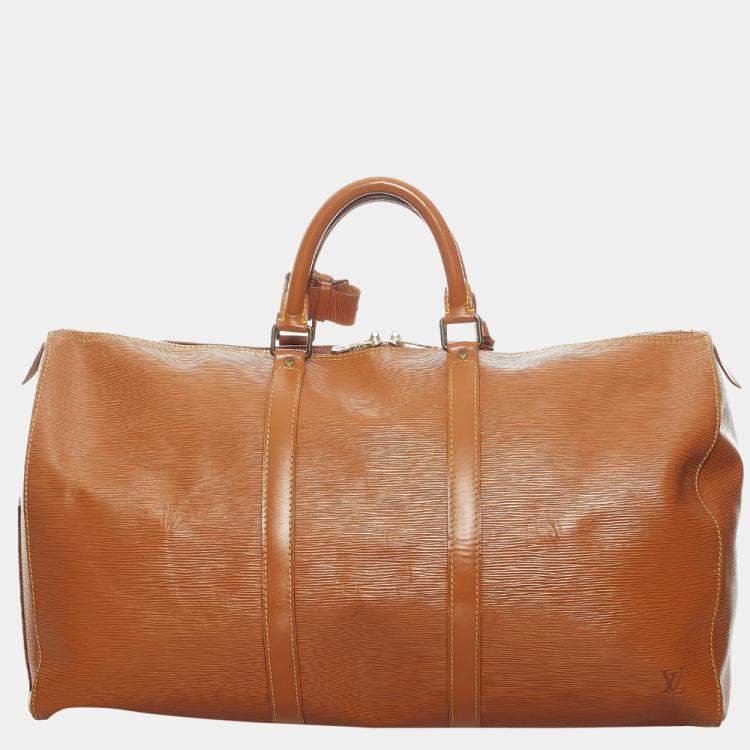 Pre Owned Louis Vuitton Brown Epi Keepall 50