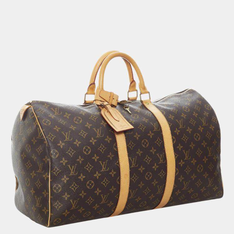Pre Owned Louis Vuitton Brown Monogram Keepall 50