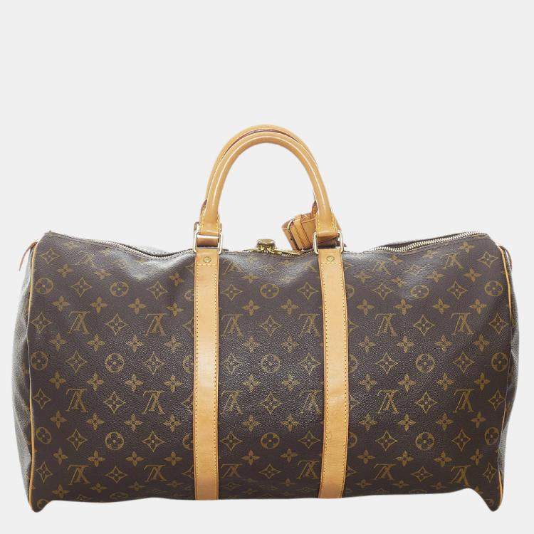 Pre Owned Louis Vuitton Brown Monogram Keepall 50