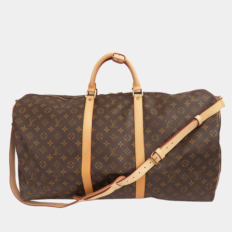 Pre Owned   Louis Vuitton Brown Monogram Keepall Bandouliere 60