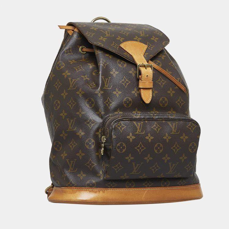 Louis Vuitton Montsouris GM Backpack Rucksack Bag Monogram Brown