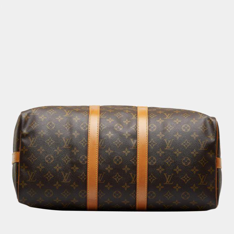 Pre Owned Louis Vuitton Brown Monogram Keepall Bandouliere 45