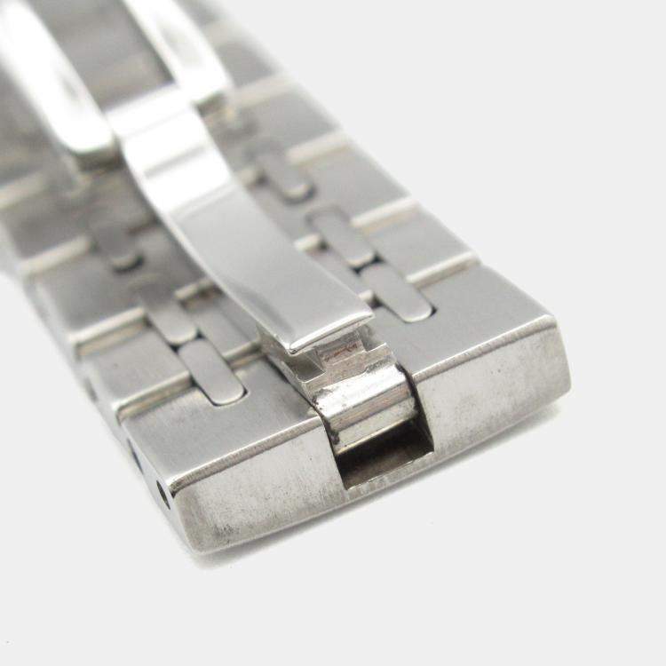 Pre Owned Louis Vuitton Tambour Q12MG Quartz Silver Stainless Steel Women's Wristwatch 28 mm