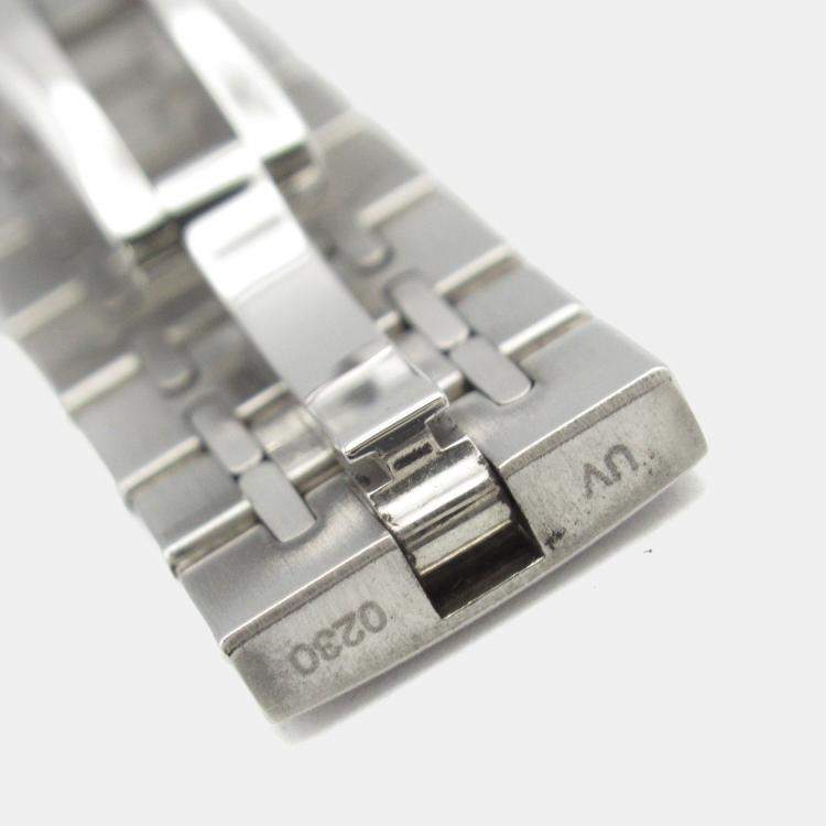 Pre Owned Louis Vuitton Tambour Q12MG Quartz Silver Stainless Steel Women's Wristwatch 28 mm