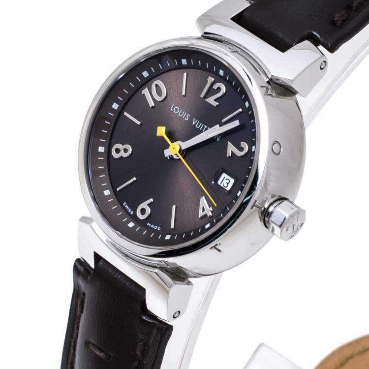 Louis Vuitton Stainless Steel Monogram Tambour Q1211 Women's Wristwatch 28  mm Louis Vuitton | The Luxury Closet